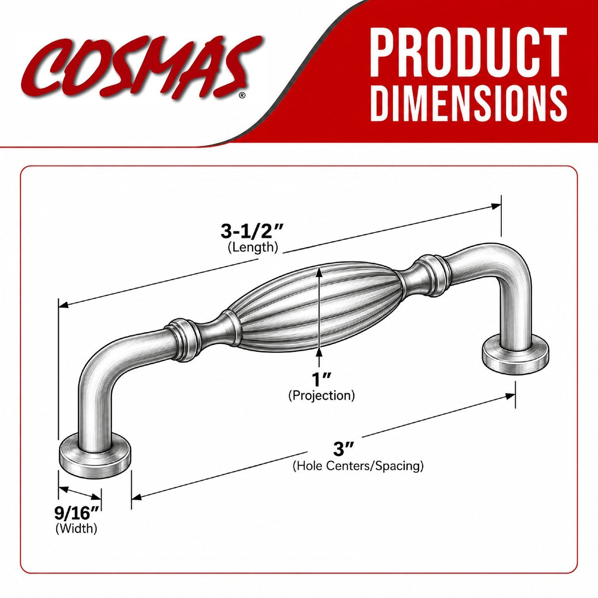 Cosmas 7119ORB Oil Rubbed Bronze Cabinet Pull