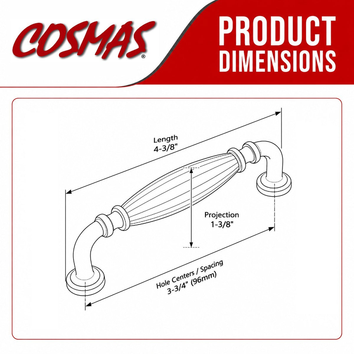 Cosmas 7123ORB Oil Rubbed Bronze Cabinet Pull