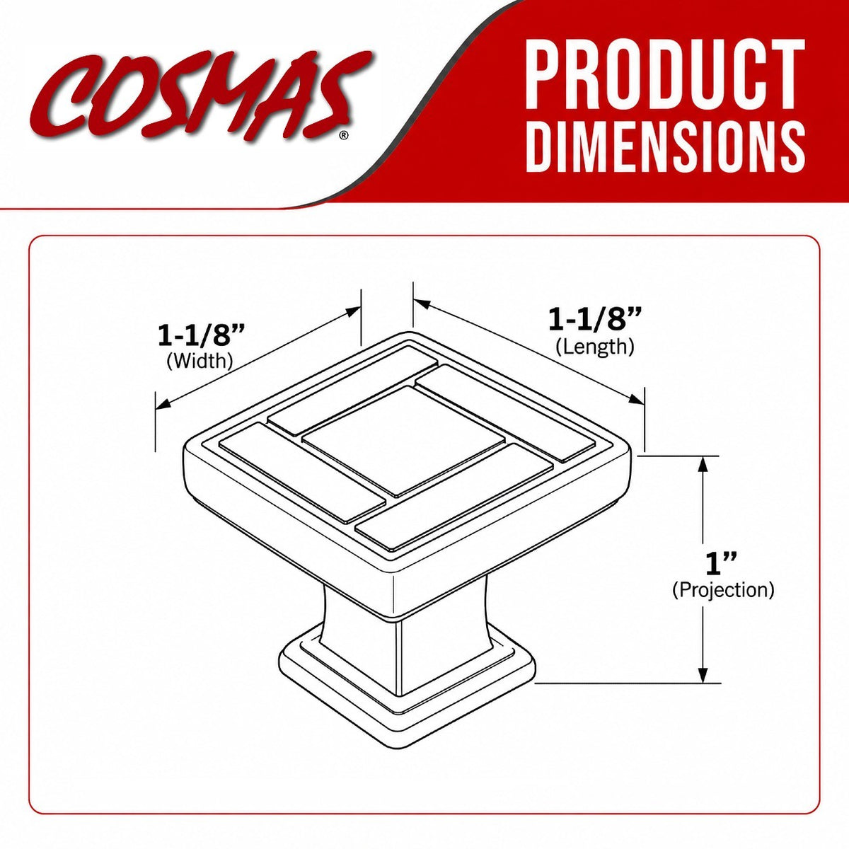 Cosmas 7155SN Satin Nickel Cabinet Knob