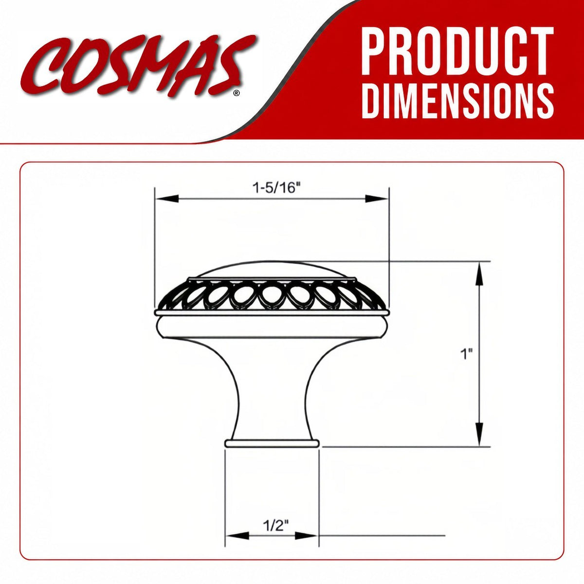 Cosmas 7175SN Satin Nickel Cabinet Knob