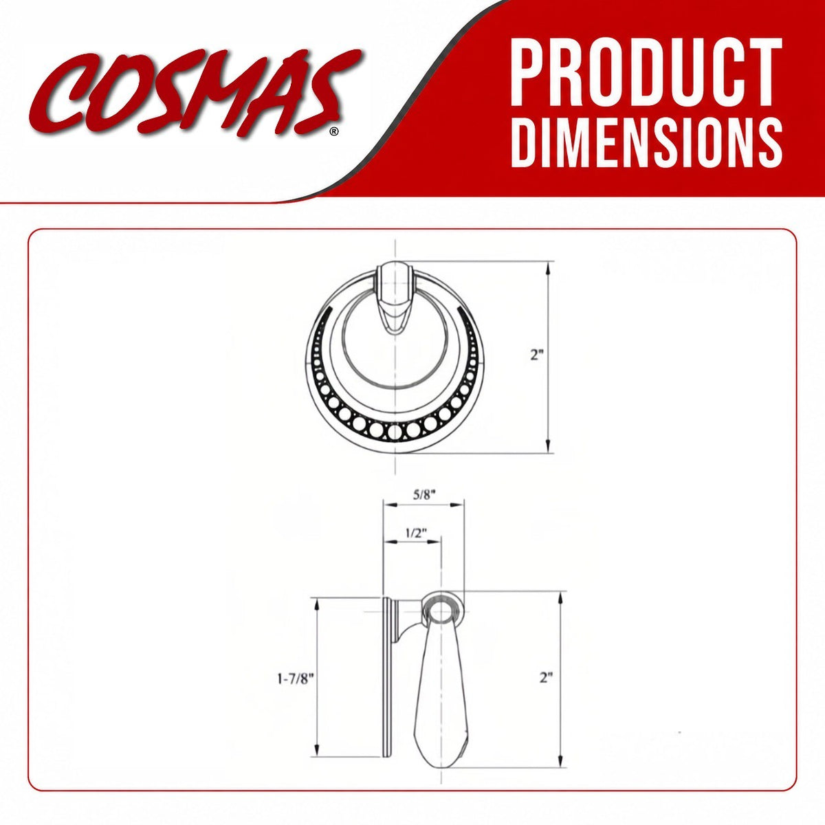 Cosmas 7176SN Satin Nickel Bail Cabinet Pull