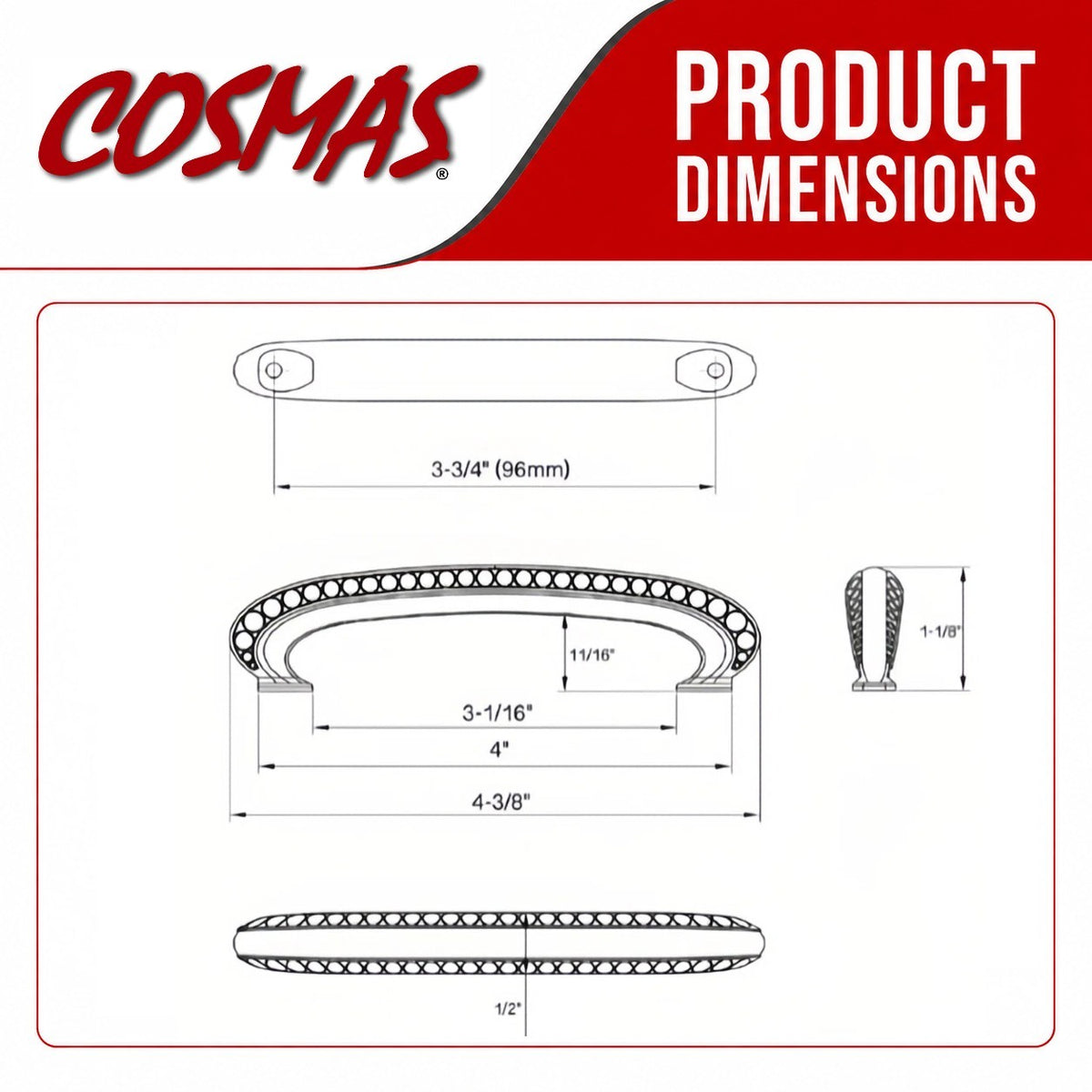 Cosmas 7177ORB Oil Rubbed Bronze Cabinet Pull