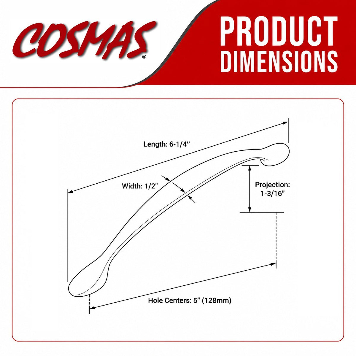 Cosmas 7325-128ORB Oil Rubbed Bronze Cabinet Pull