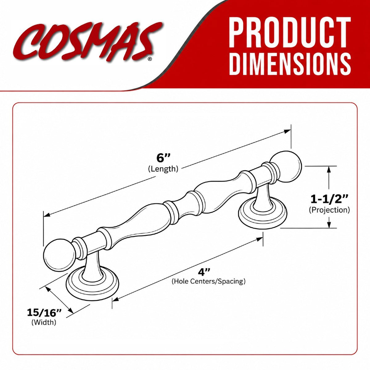 Cosmas 7344ORB Oil Rubbed Bronze Cabinet Pull
