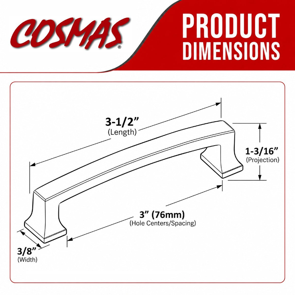 Cosmas 755-3ORB Oil Rubbed Bronze Cabinet Pull