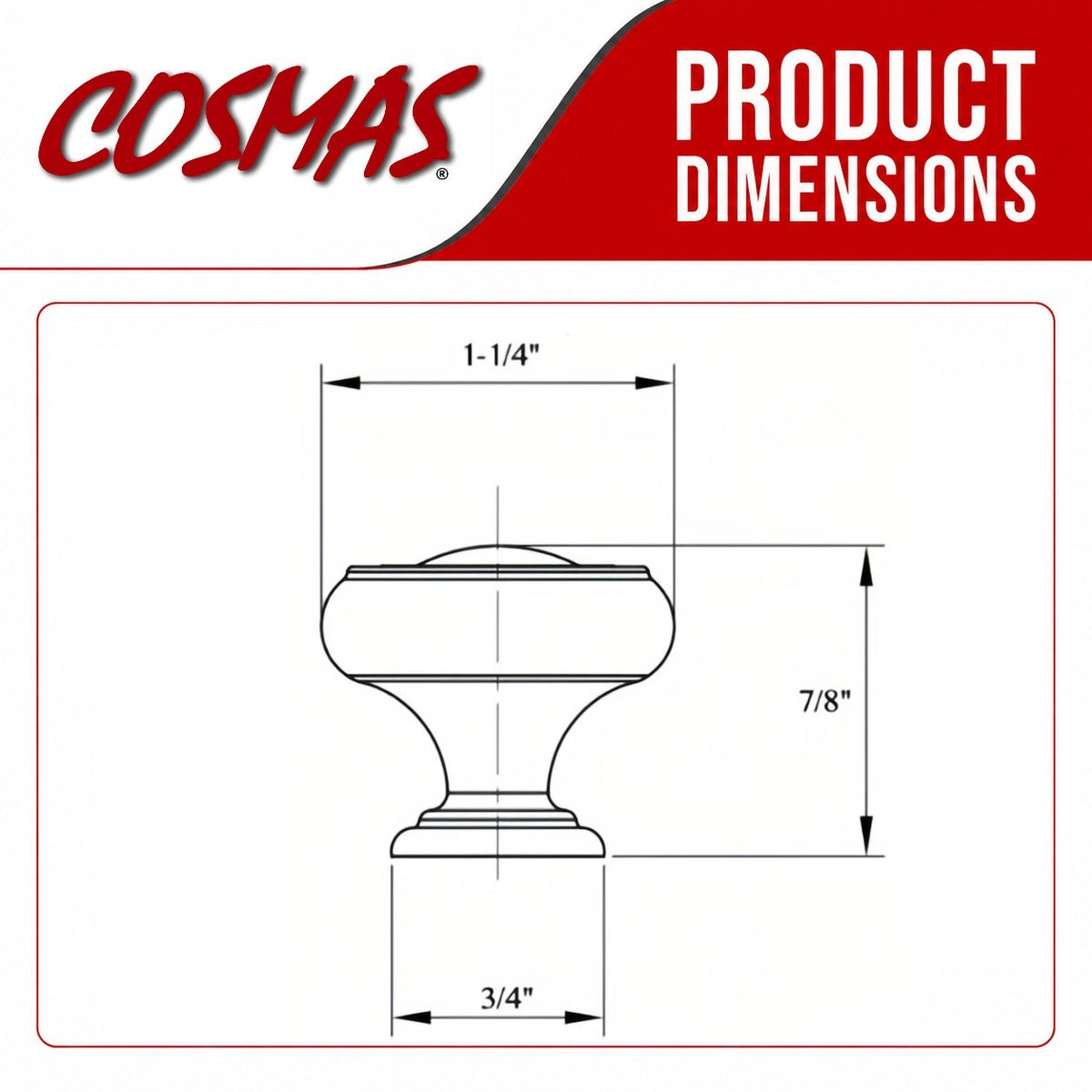 Cosmas 7708FB Flat Black Cabinet Knob