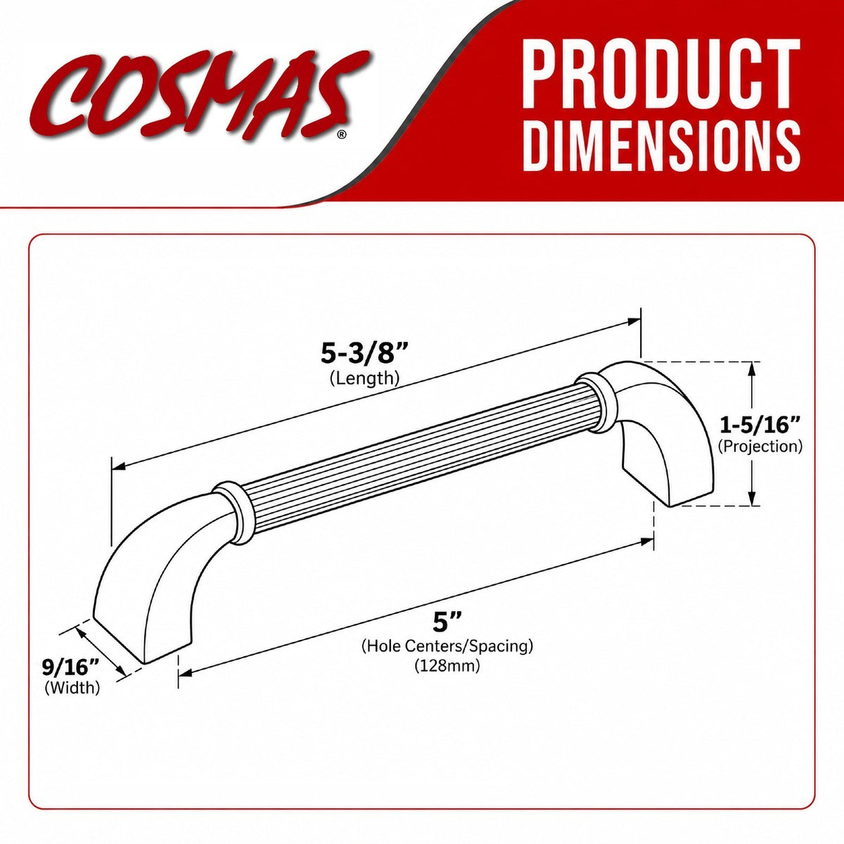 Cosmas 7714-128ORB Oil Rubbed Bronze Cabinet Pull