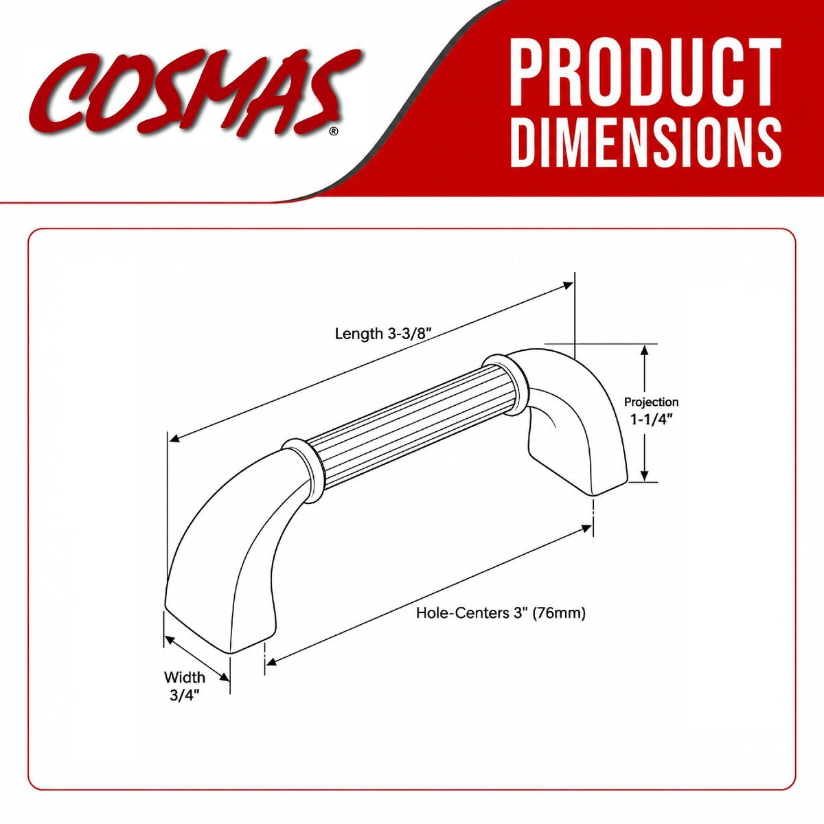 Cosmas 7714ORB Oil Rubbed Bronze Cabinet Pull