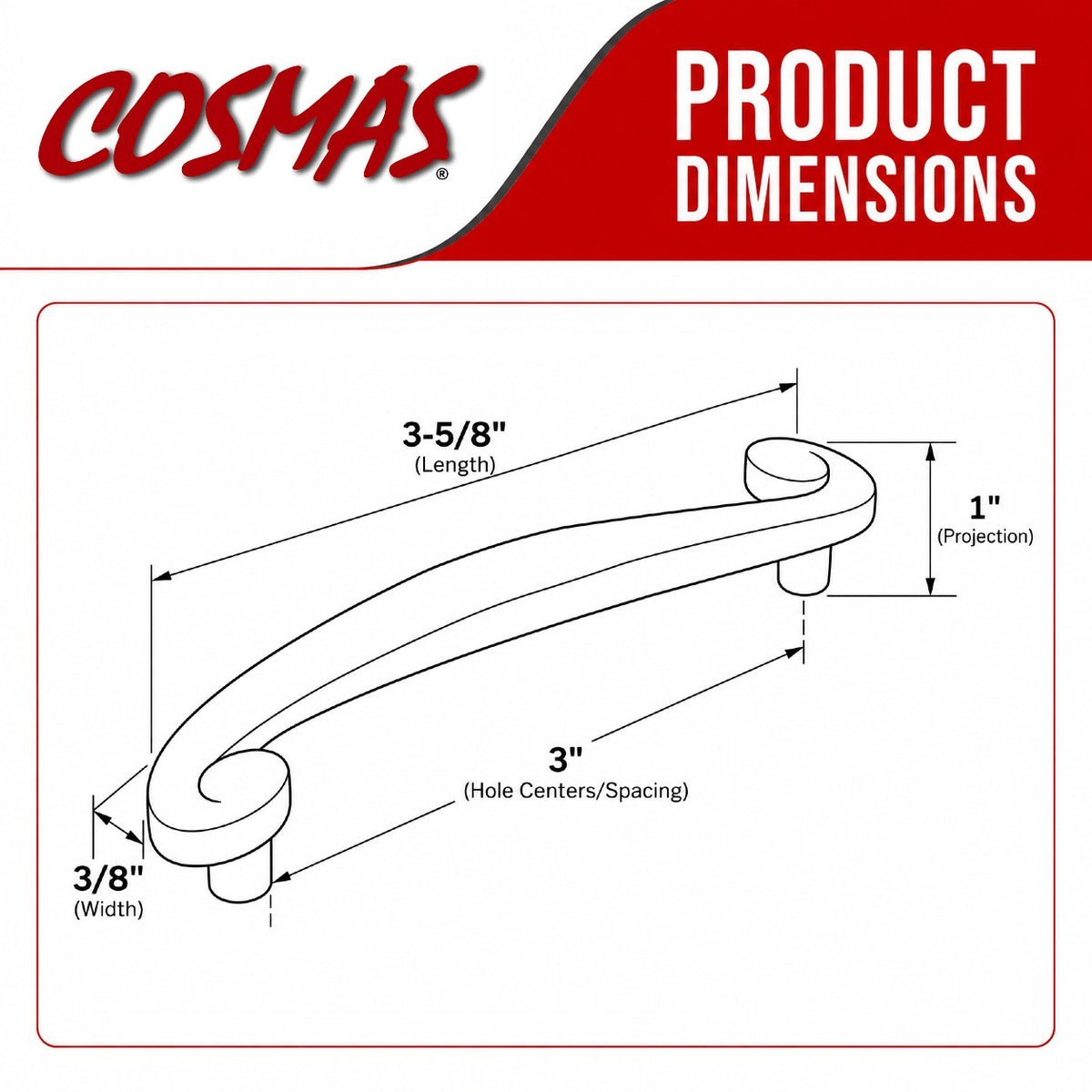 Cosmas 774SN Satin Nickel Swirl Cabinet Pull