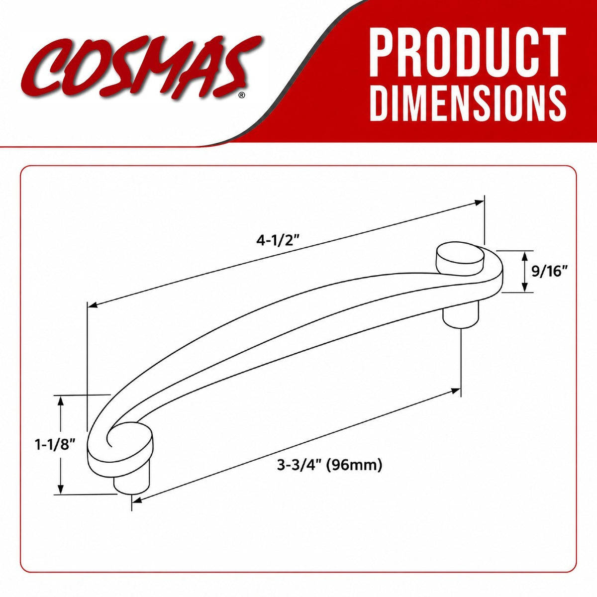 Cosmas 776SN Satin Nickel Swirl Cabinet Pull