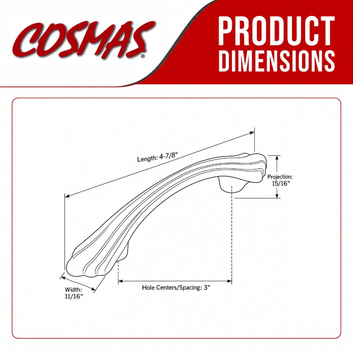Cosmas 7782ORB Oil Rubbed Bronze Cabinet Pull