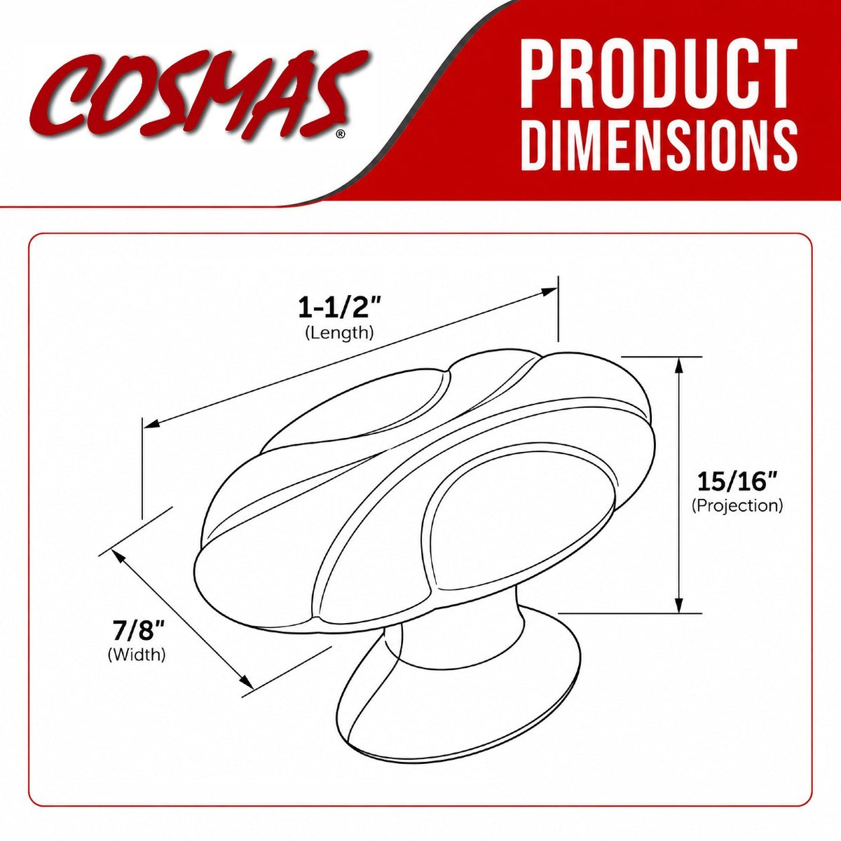 Cosmas 7783SN Satin Nickel Cabinet Knob