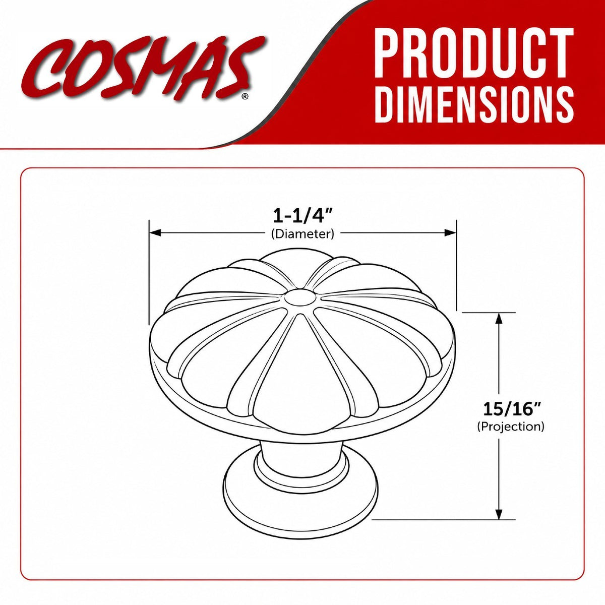 Cosmas 7784ORB Oil Rubbed Bronze Cabinet Knob