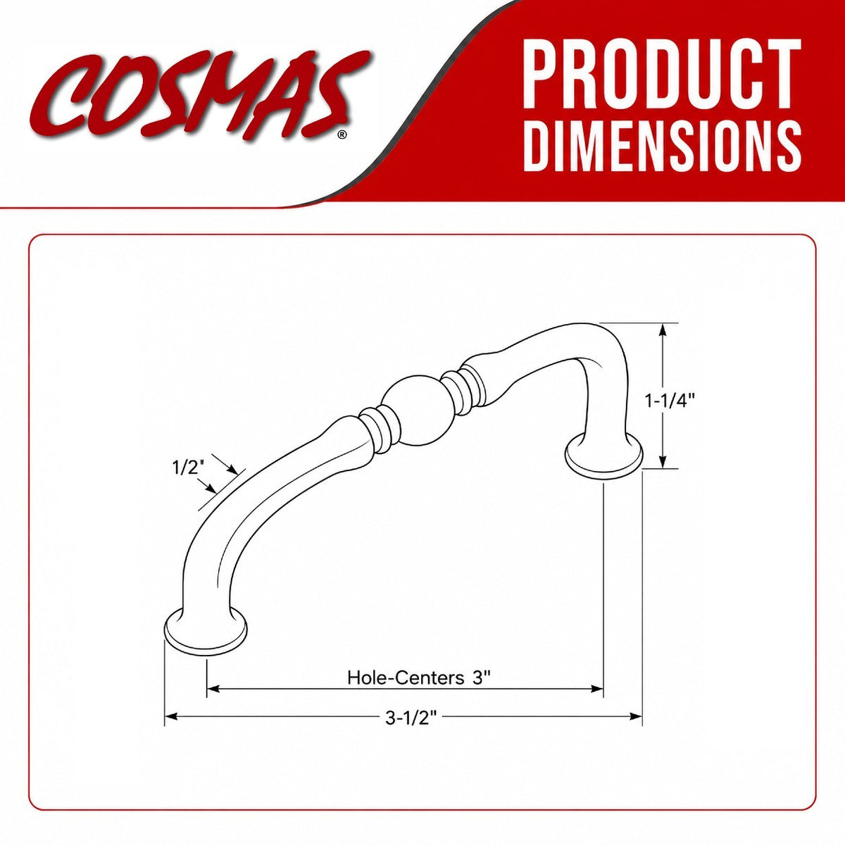 Cosmas 7936SN Satin Nickel Cabinet Pull