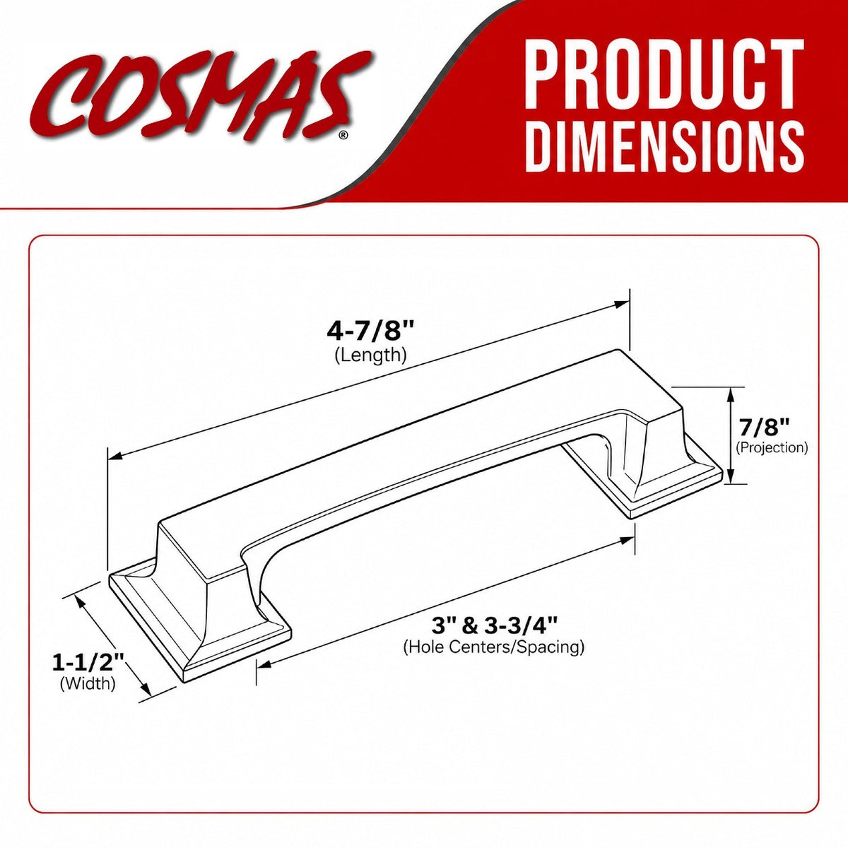 Cosmas 8103SN Satin Nickel Cabinet Pull