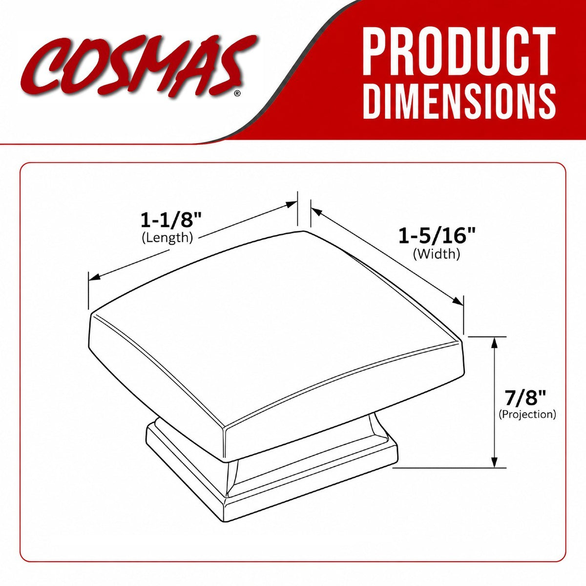 Cosmas 8105SN Satin Nickel Contemporary Cabinet Knob