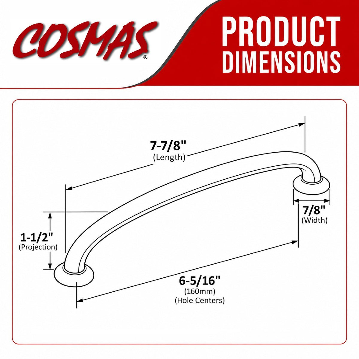 Cosmas 827-160ORB Oil Rubbed Bronze Cabinet Pull
