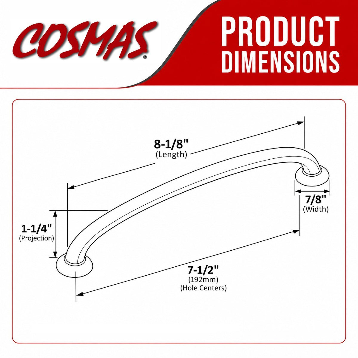 Cosmas 827-192ORB Oil Rubbed Bronze Cabinet Pull