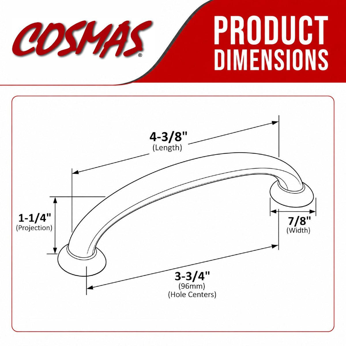 Cosmas 827-96ORB Oil Rubbed Bronze Cabinet Pull