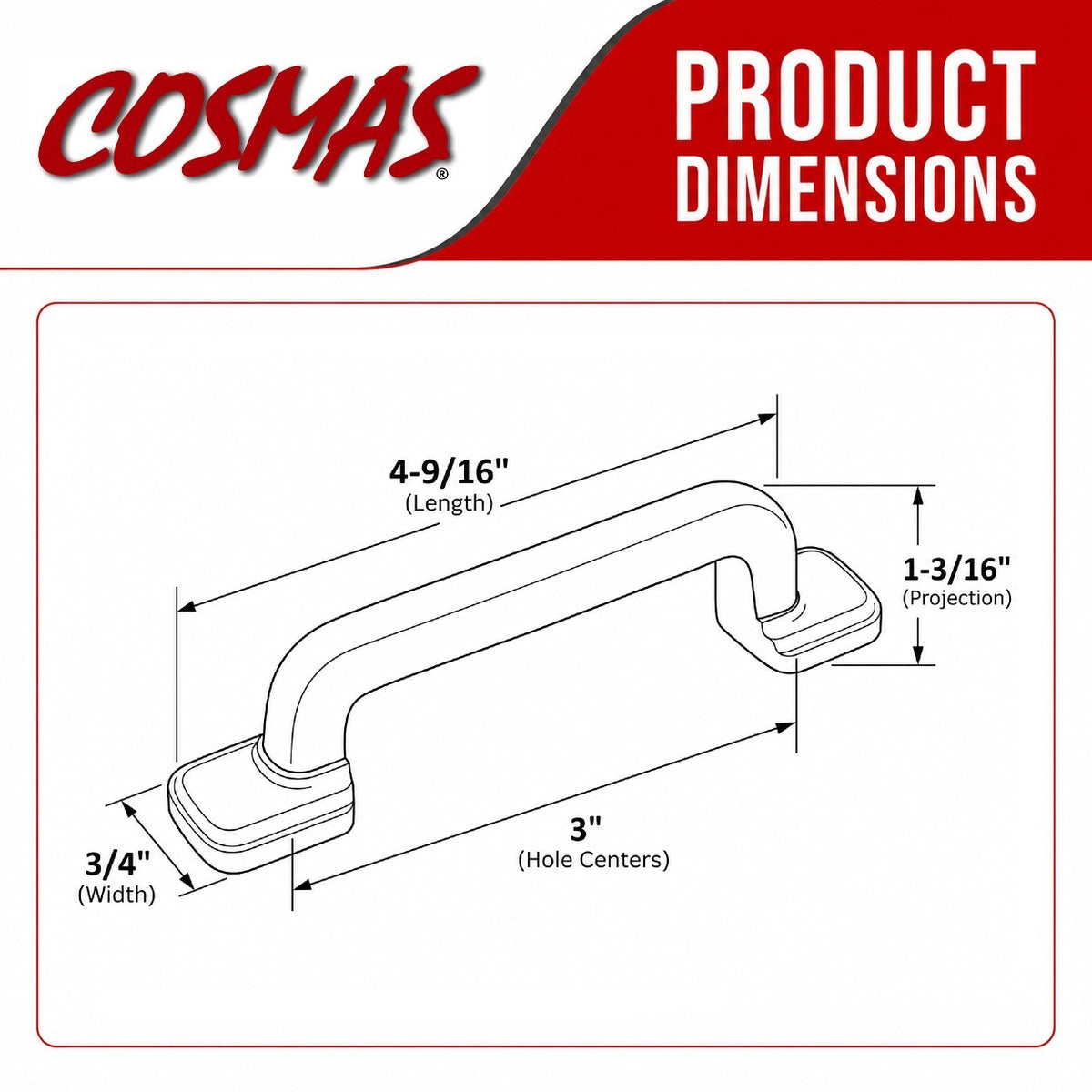 Cosmas 8410SN Satin Nickel Cabinet Pull