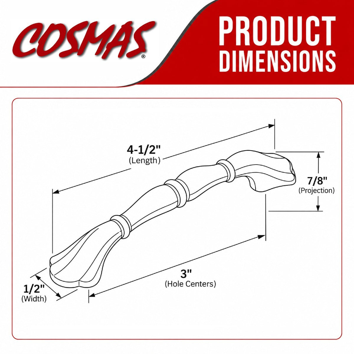 Cosmas 8807SN Satin Nickel Cabinet Pull