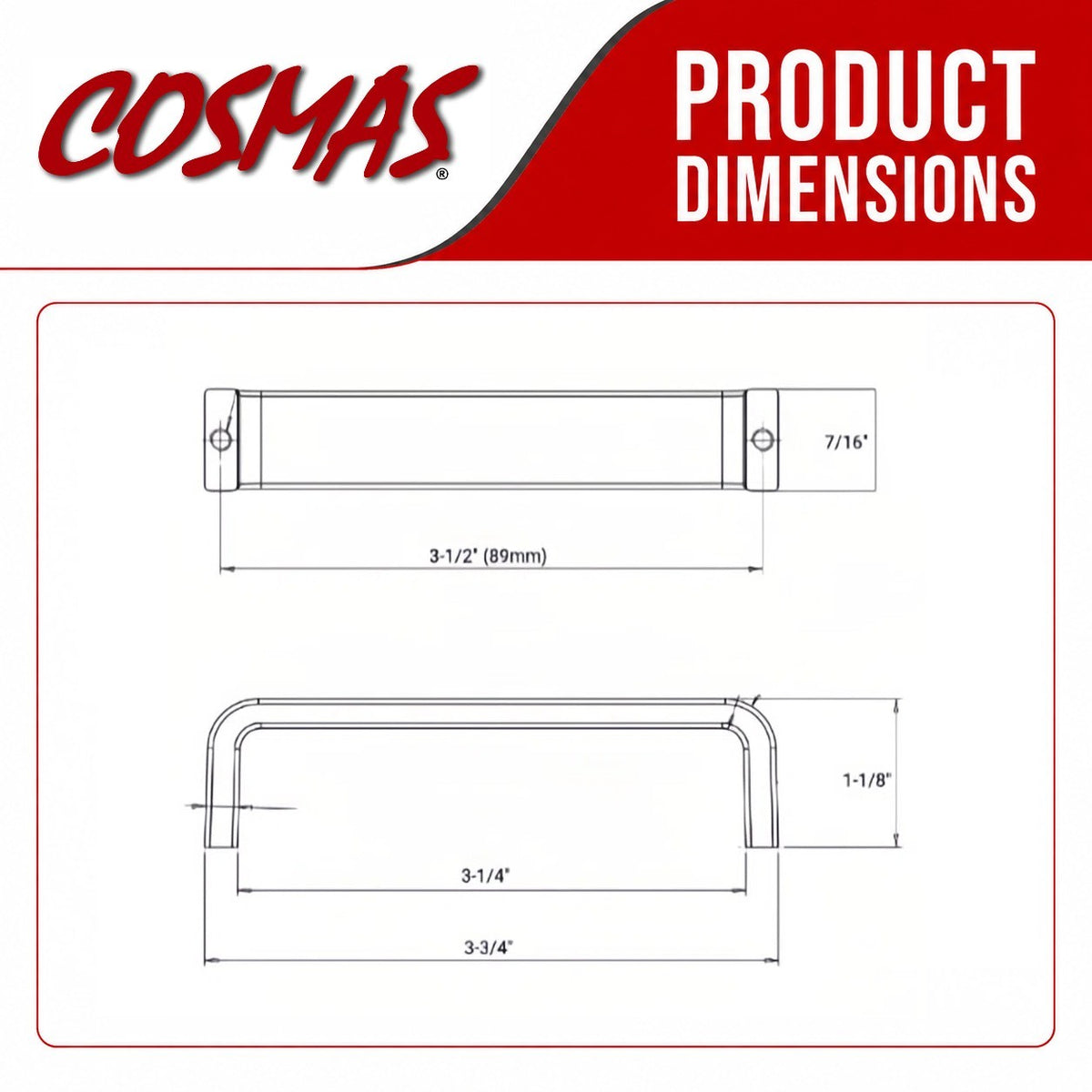 Cosmas 886-3.5ORB Oil Rubbed Bronze Cabinet Pull