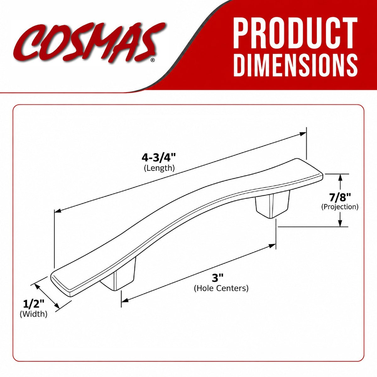 Cosmas 8902SN Satin Nickel Cabinet Pull
