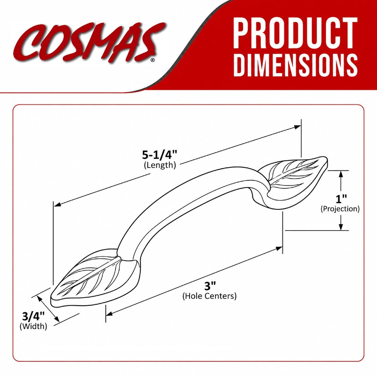 Cosmas 8974SN Satin Nickel Cabinet Pull