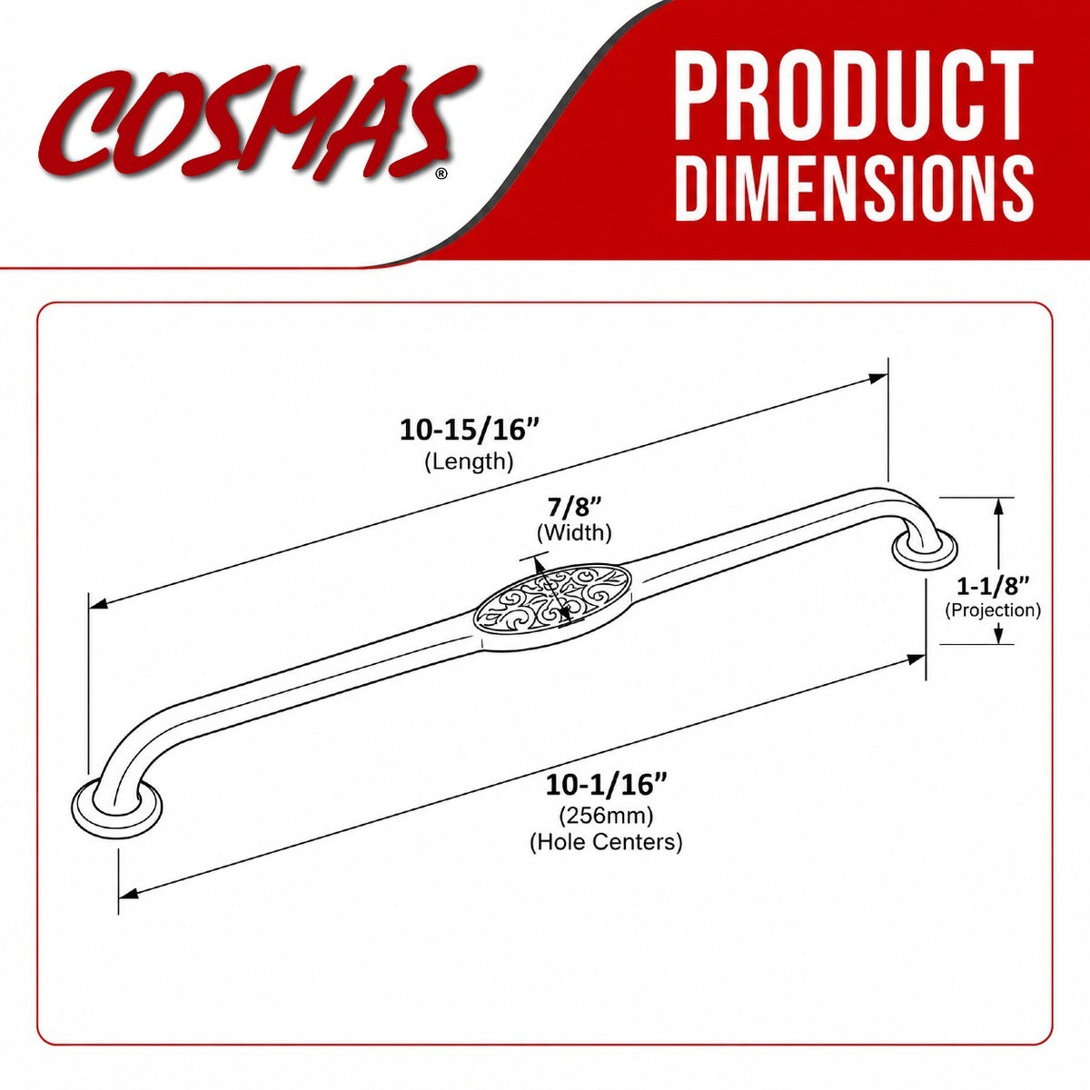 Cosmas 9133-256ORB Oil Rubbed Bronze Cabinet Pull