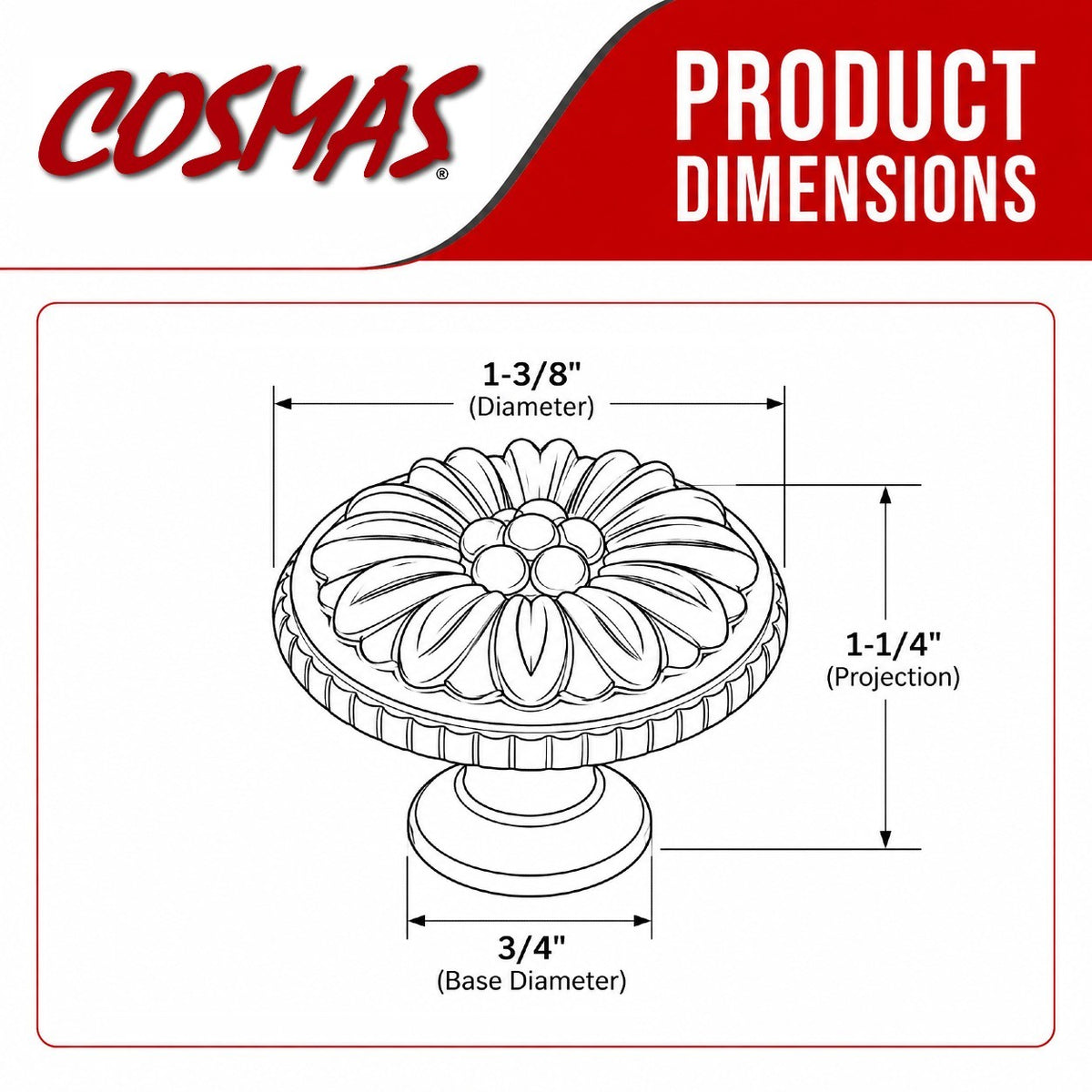 Cosmas 9215ORB Oil Rubbed Bronze Cabinet Knob