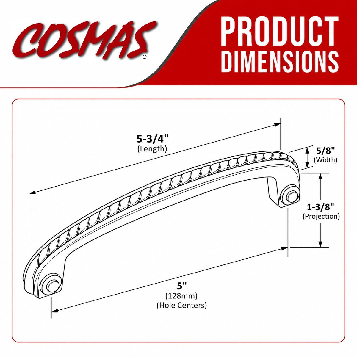 Cosmas 9231SN Satin Nickel Rope Cabinet Pull
