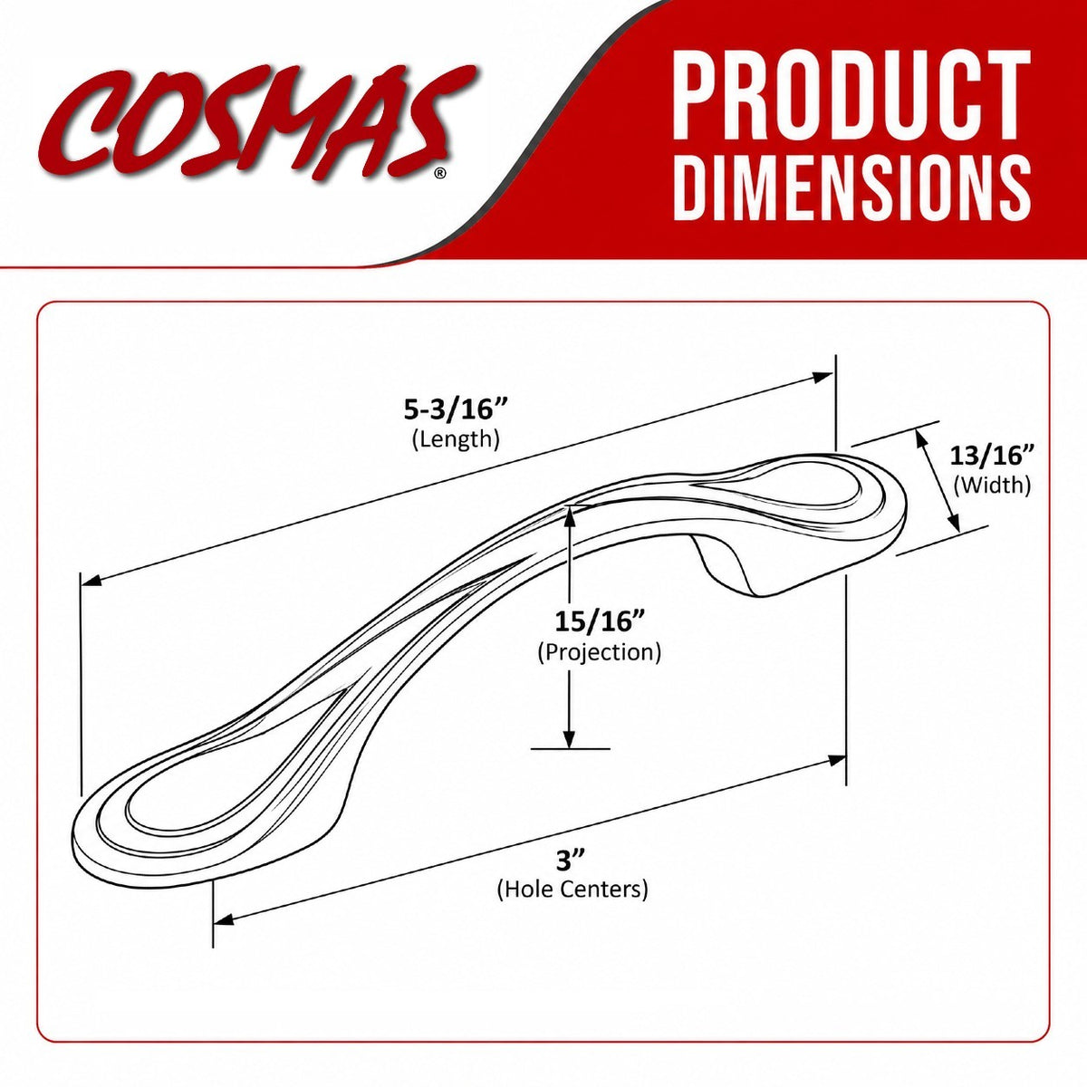Cosmas 9433ORB Oil Rubbed Bronze Cabinet Pull