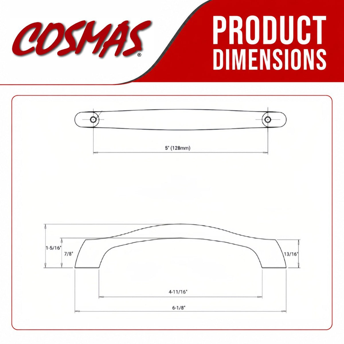 Cosmas 9444-128ORB Oil Rubbed Bronze Contemporary Cabinet Pull