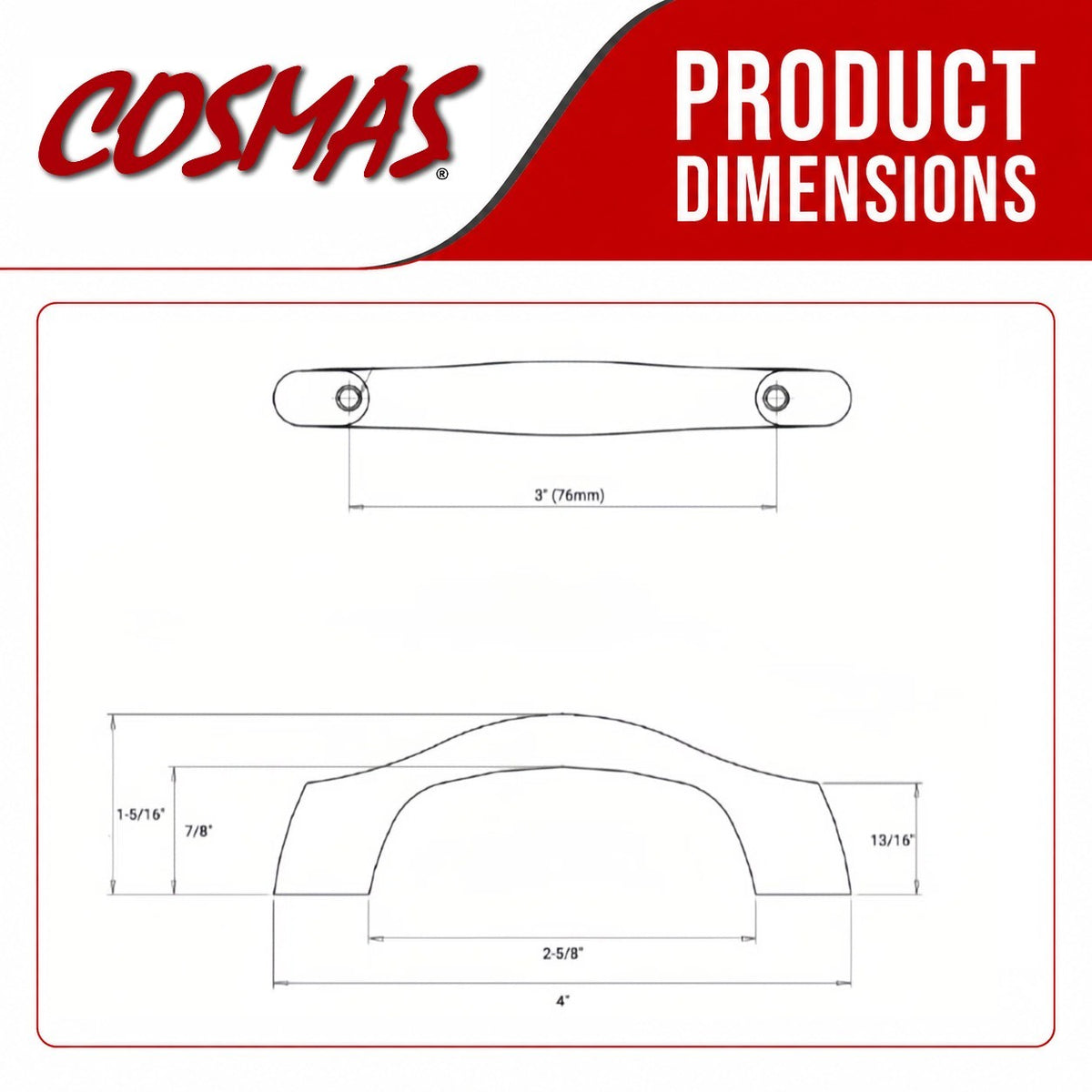 Cosmas 9444-3ORB Oil Rubbed Bronze Contemporary Cabinet Pull