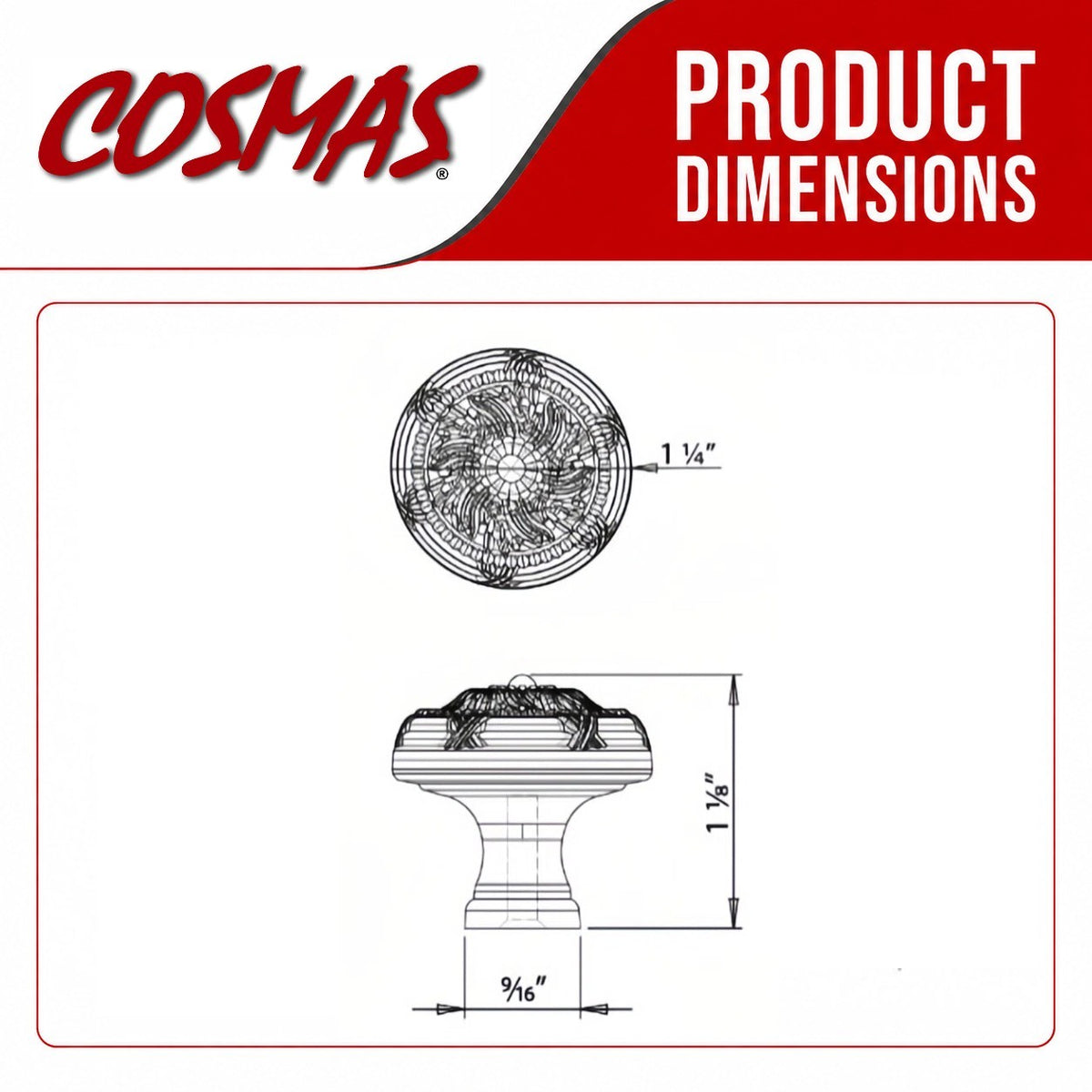 Cosmas 9460AS Antique Silver Cabinet Knob