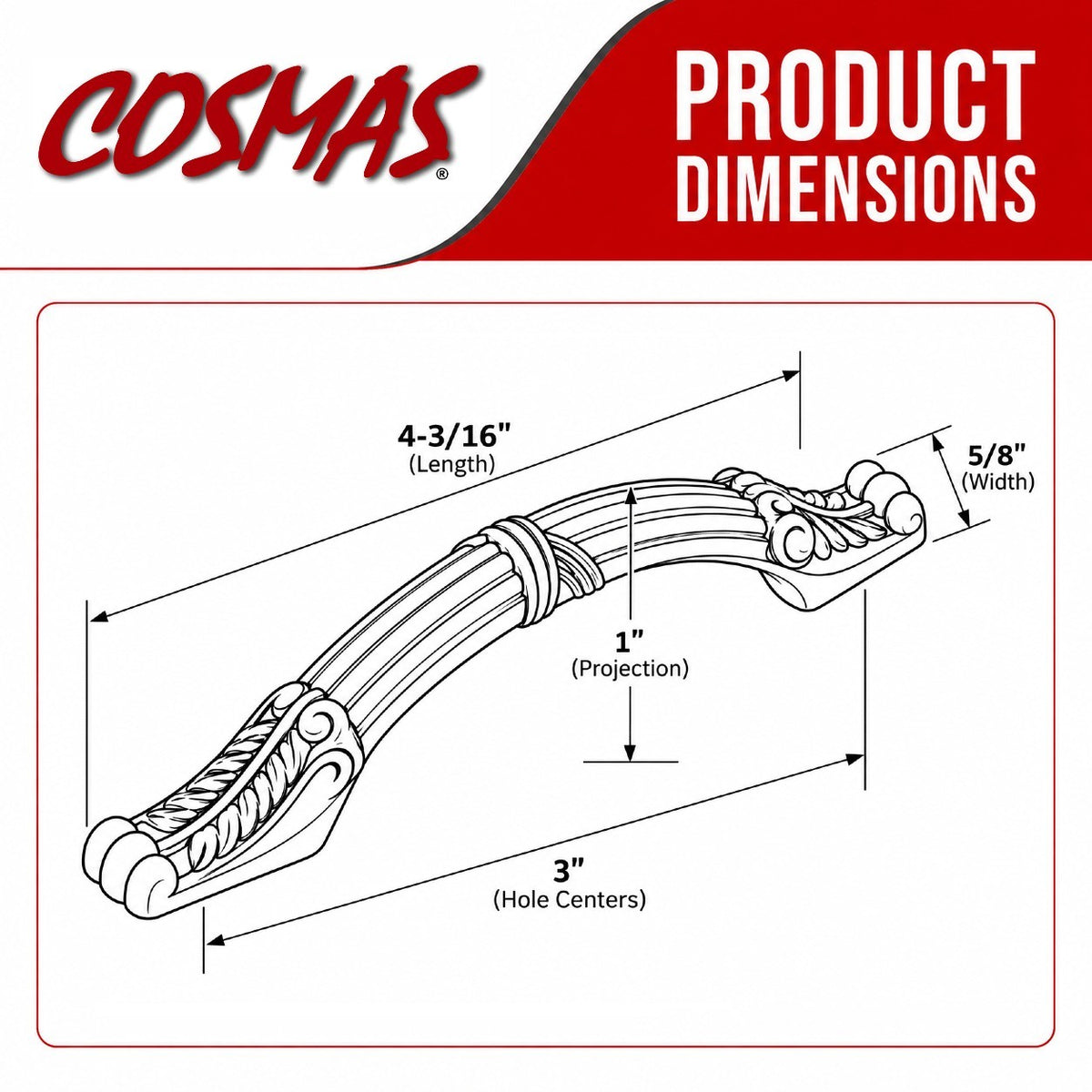 Cosmas 9464ORB Oil Rubbed Bronze Cabinet Pull