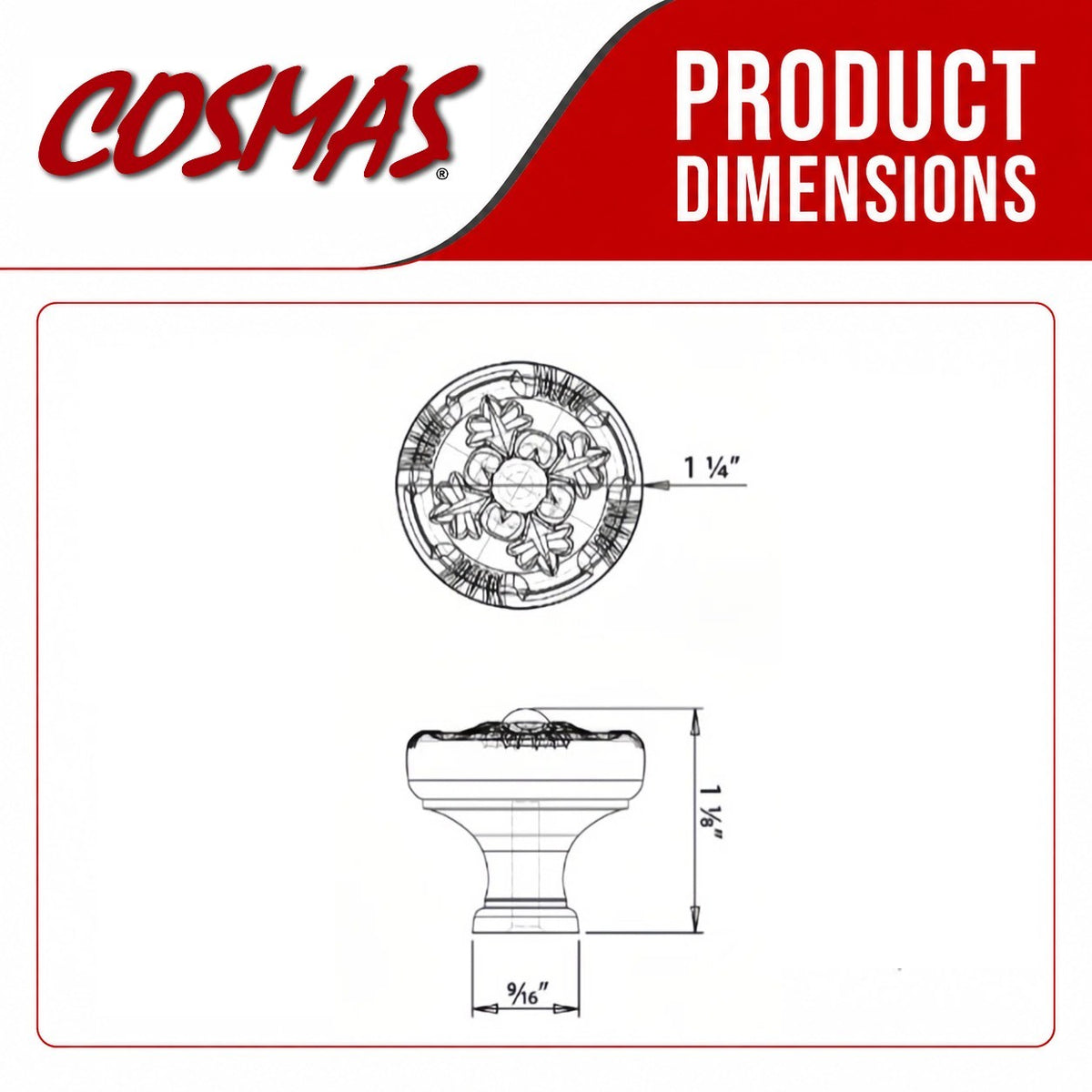 Cosmas 9465AS Antique Silver Cabinet Knob