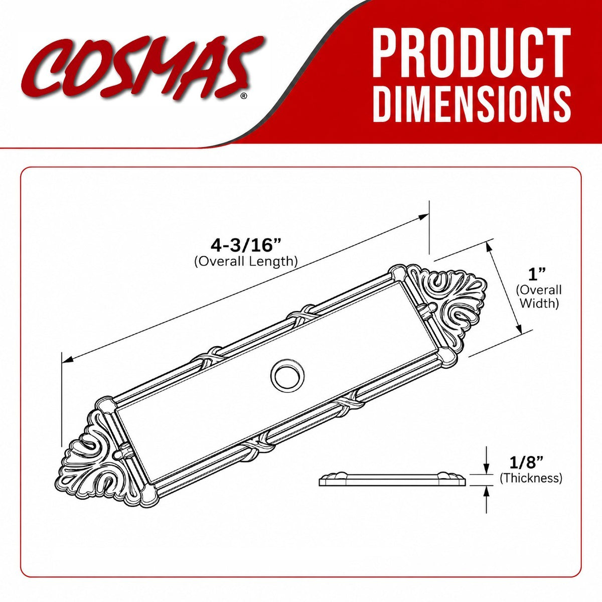 Cosmas 9467SN Satin Nickel Cabinet Knob Backplate