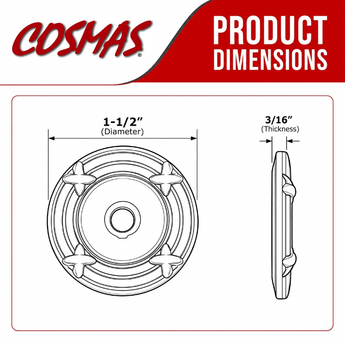 Cosmas 9468SN Satin Nickel Cabinet Knob Backplate
