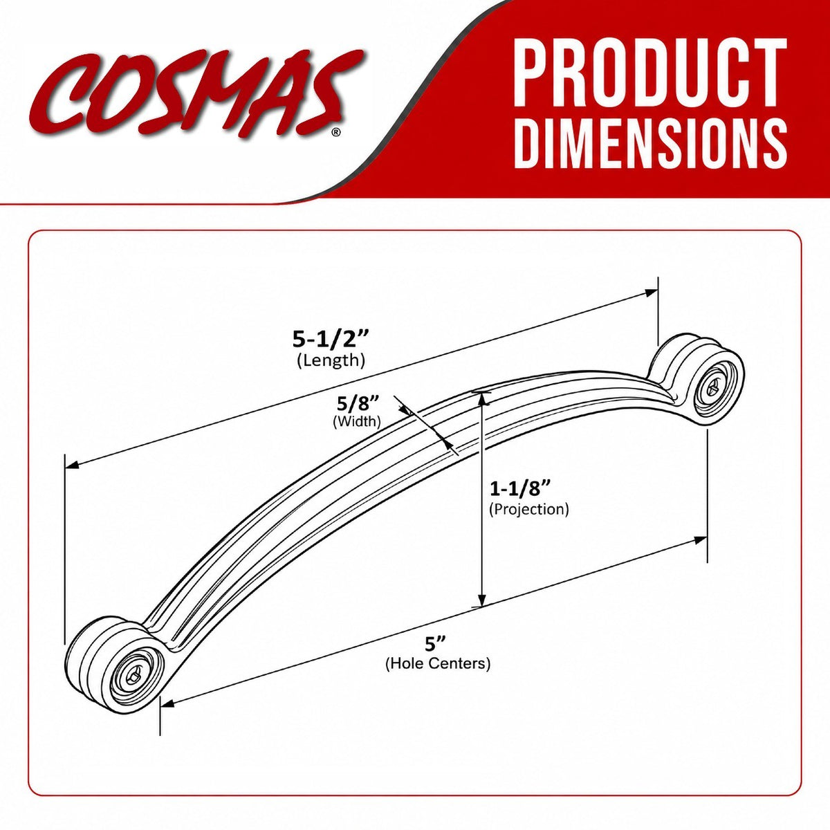 Cosmas 9494SN Satin Nickel Cabinet Pull