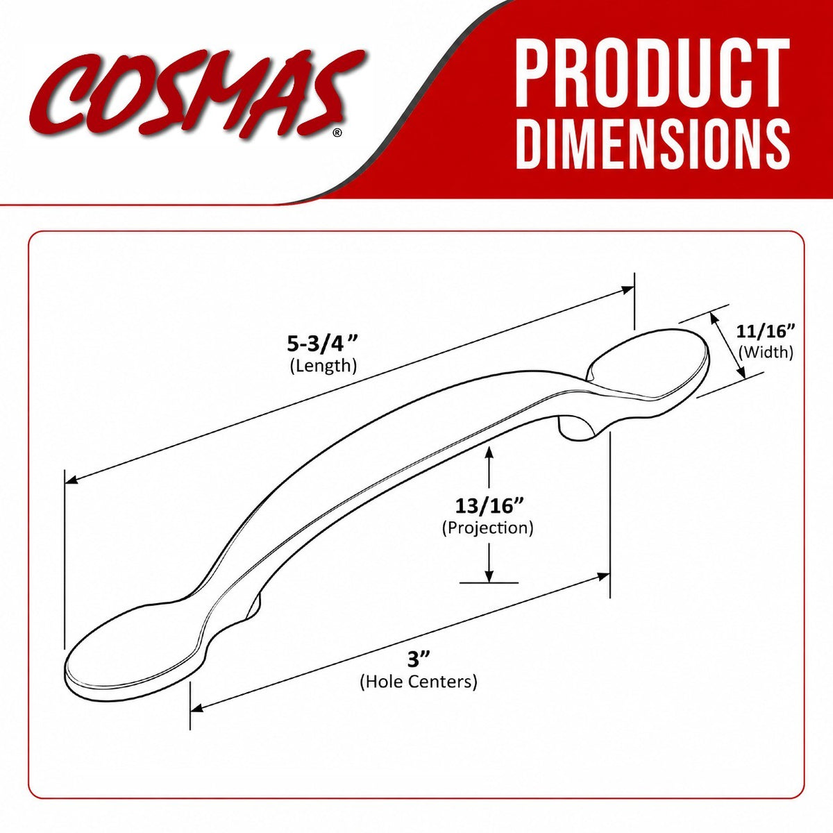 Cosmas 9502SN Satin Nickel Cabinet Pull