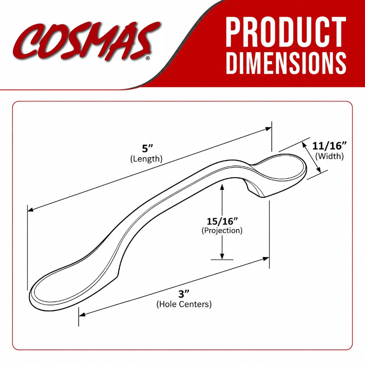 Cosmas 9533SN Satin Nickel Cabinet Pull
