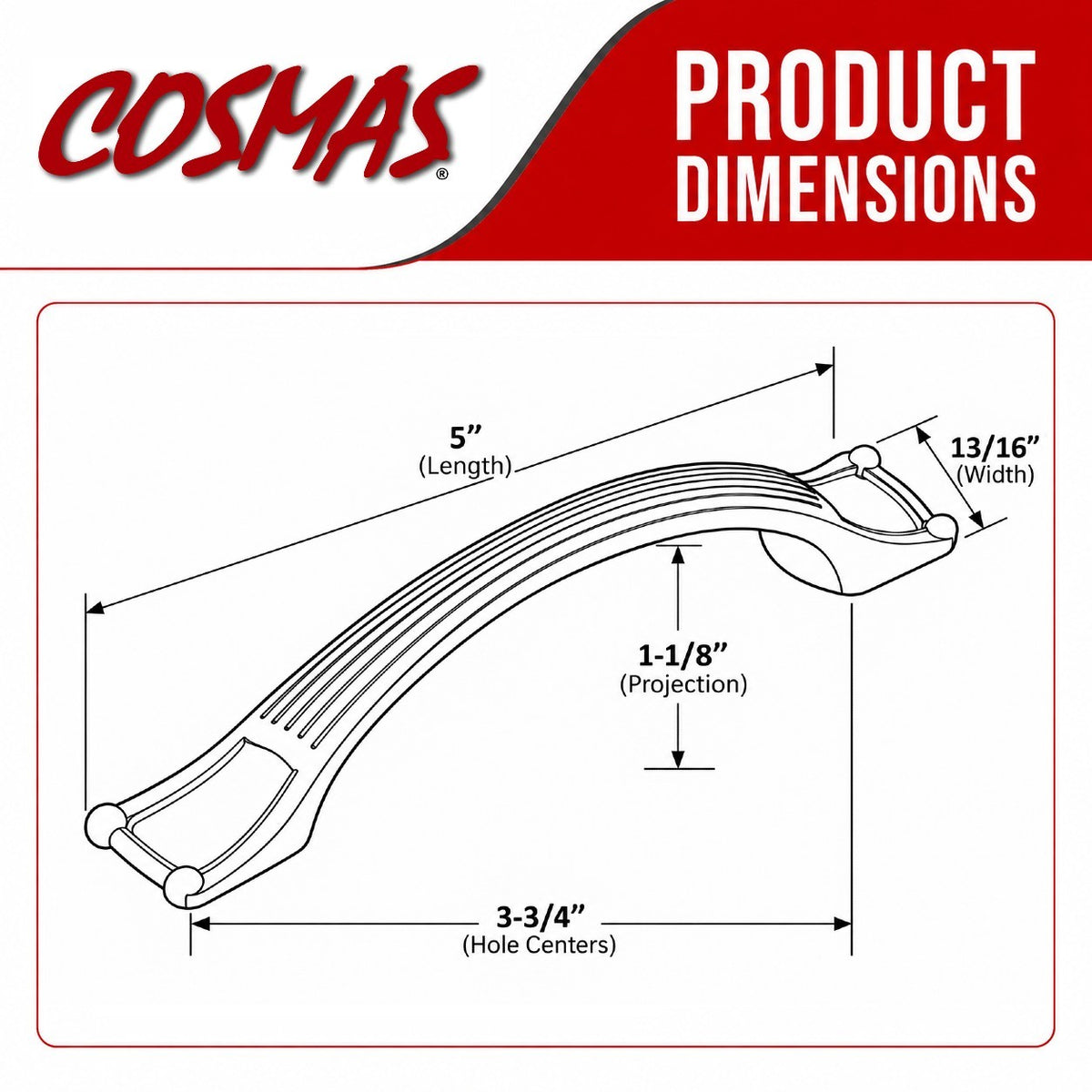 Cosmas 9566SN Satin Nickel Cabinet Pull