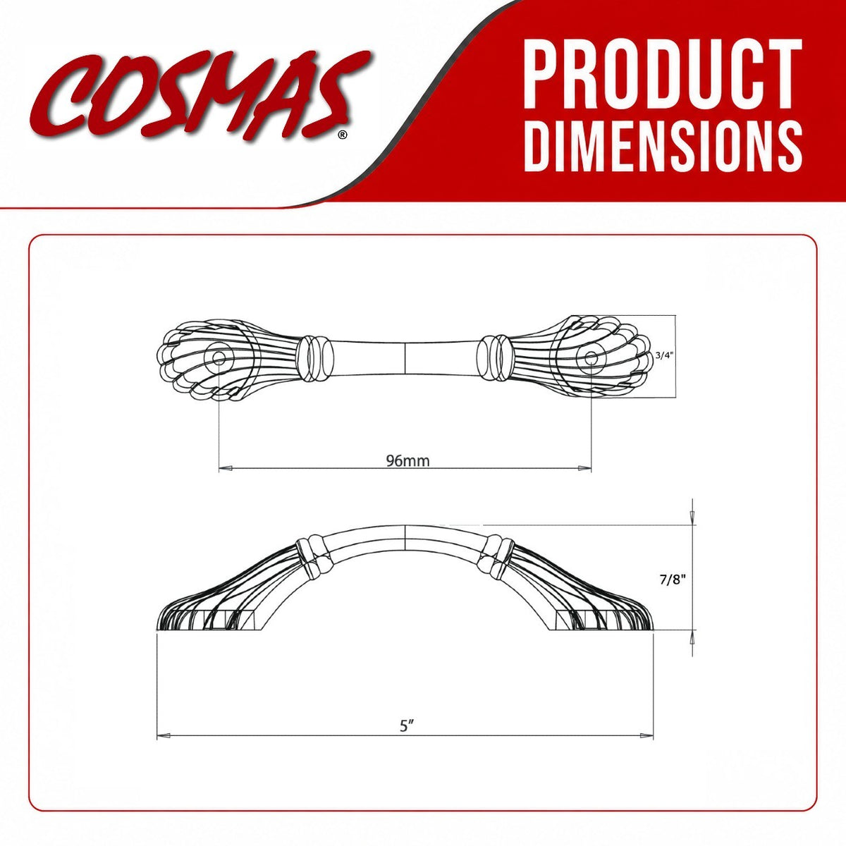 Cosmas 9902ORB Oil Rubbed Bronze Cabinet Pull