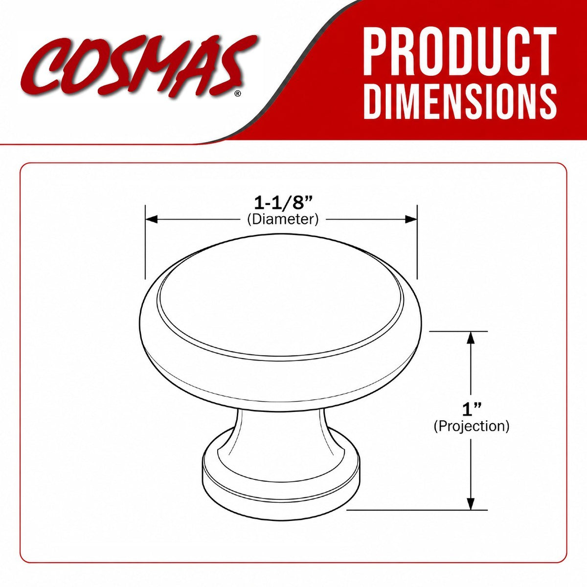 Cosmas 9985SN Satin Nickel Cabinet Knob