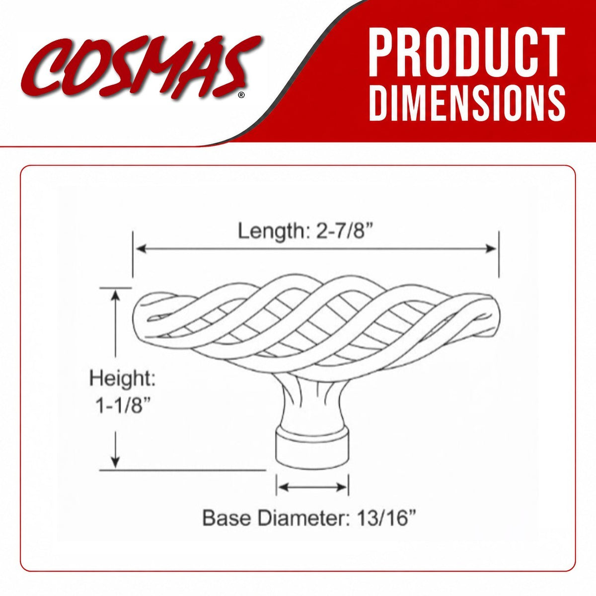 Cosmas 9991FB Flat Black Birdcage Cabinet Knob