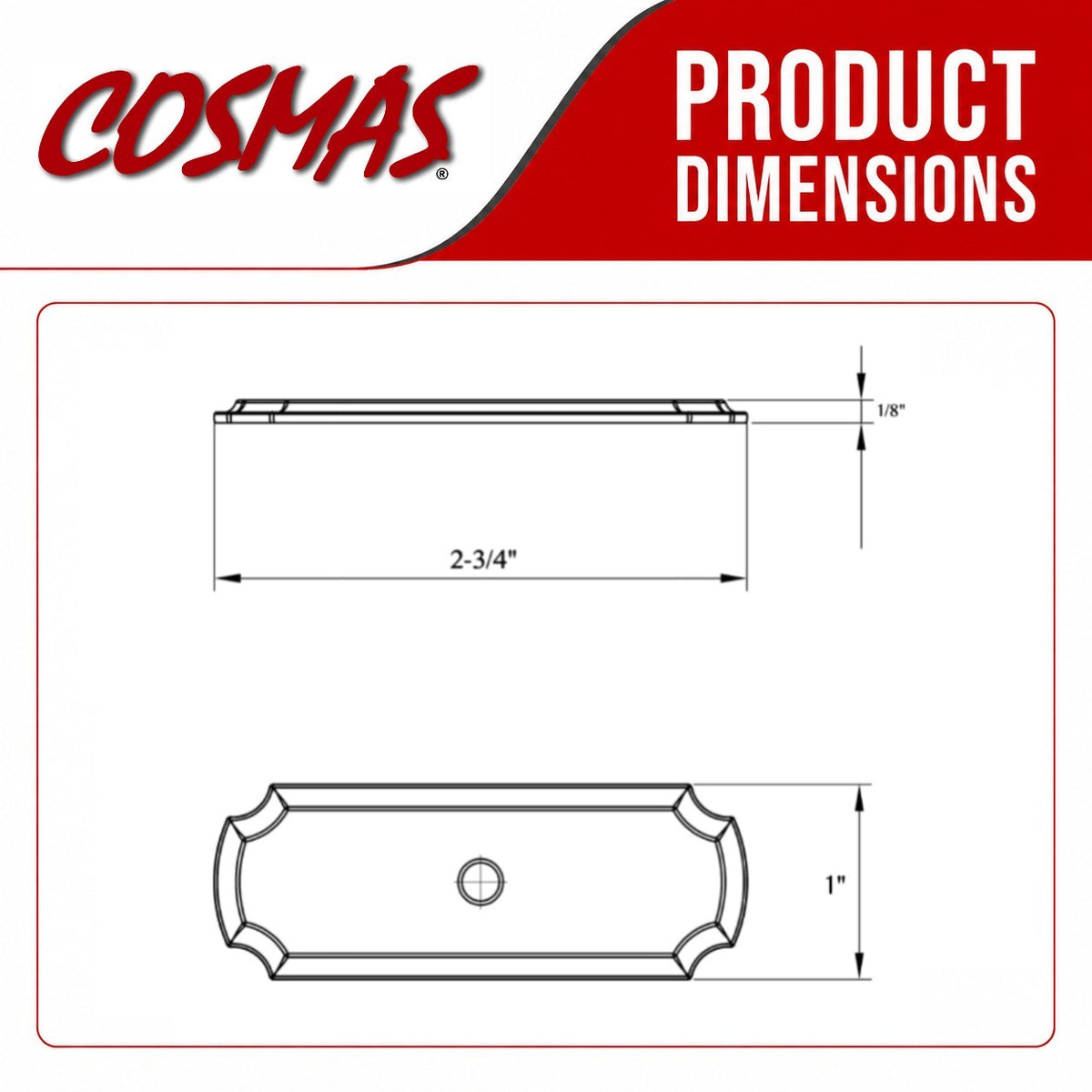 Cosmas B-112SN Satin Nickel Cabinet Knob Backplate