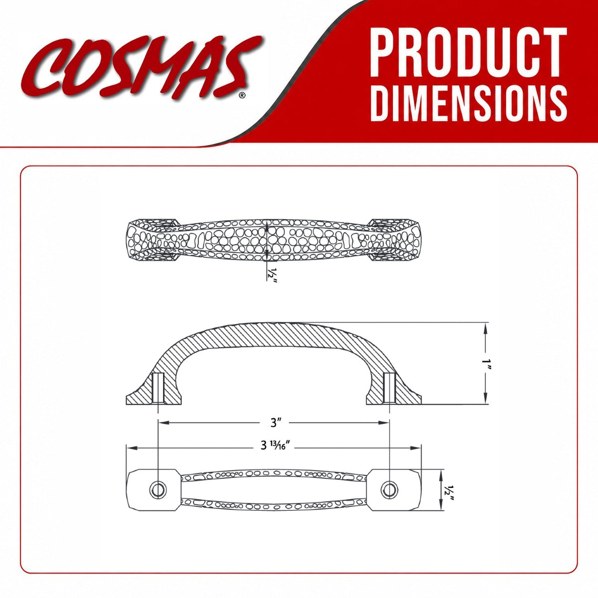 Cosmas 10553ORB Oil Rubbed Bronze Zinc Cabinet Pull