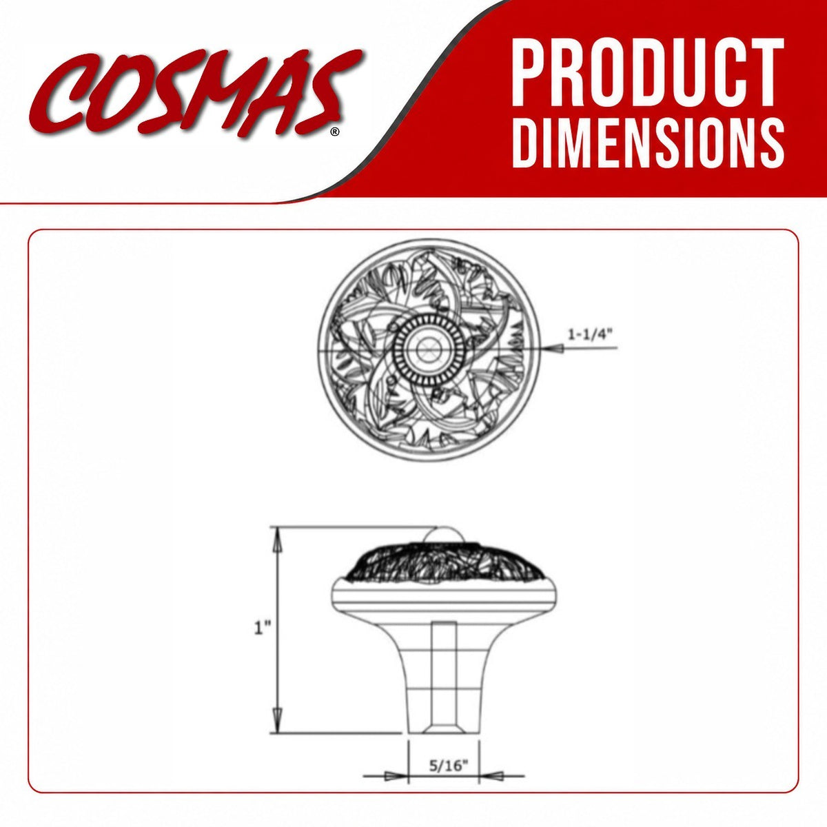 Cosmas 10559SN Satin Nickel Zinc Cabinet Knob