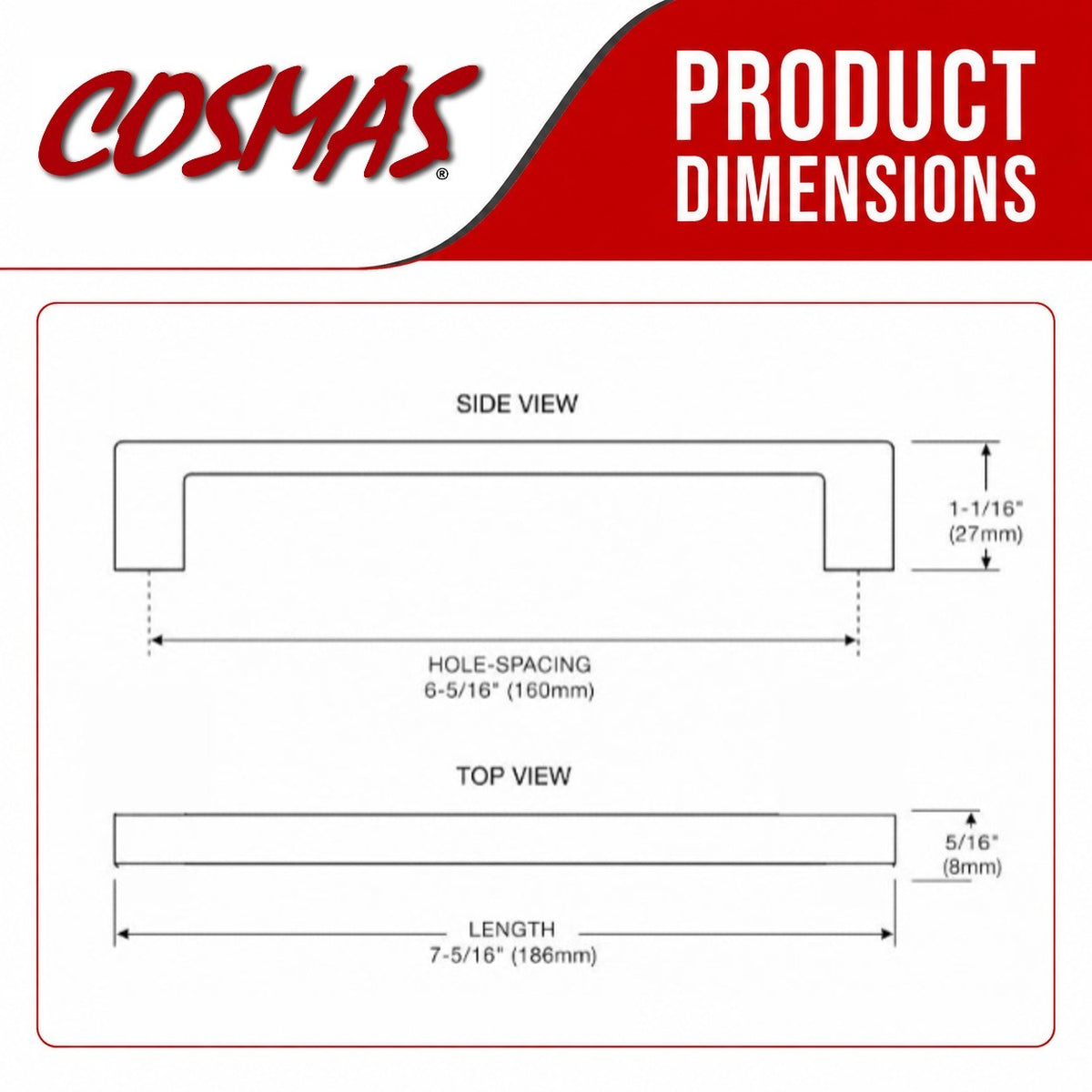 Cosmas 11244-160BG Brushed Gold Modern Contemporary Cabinet Pull